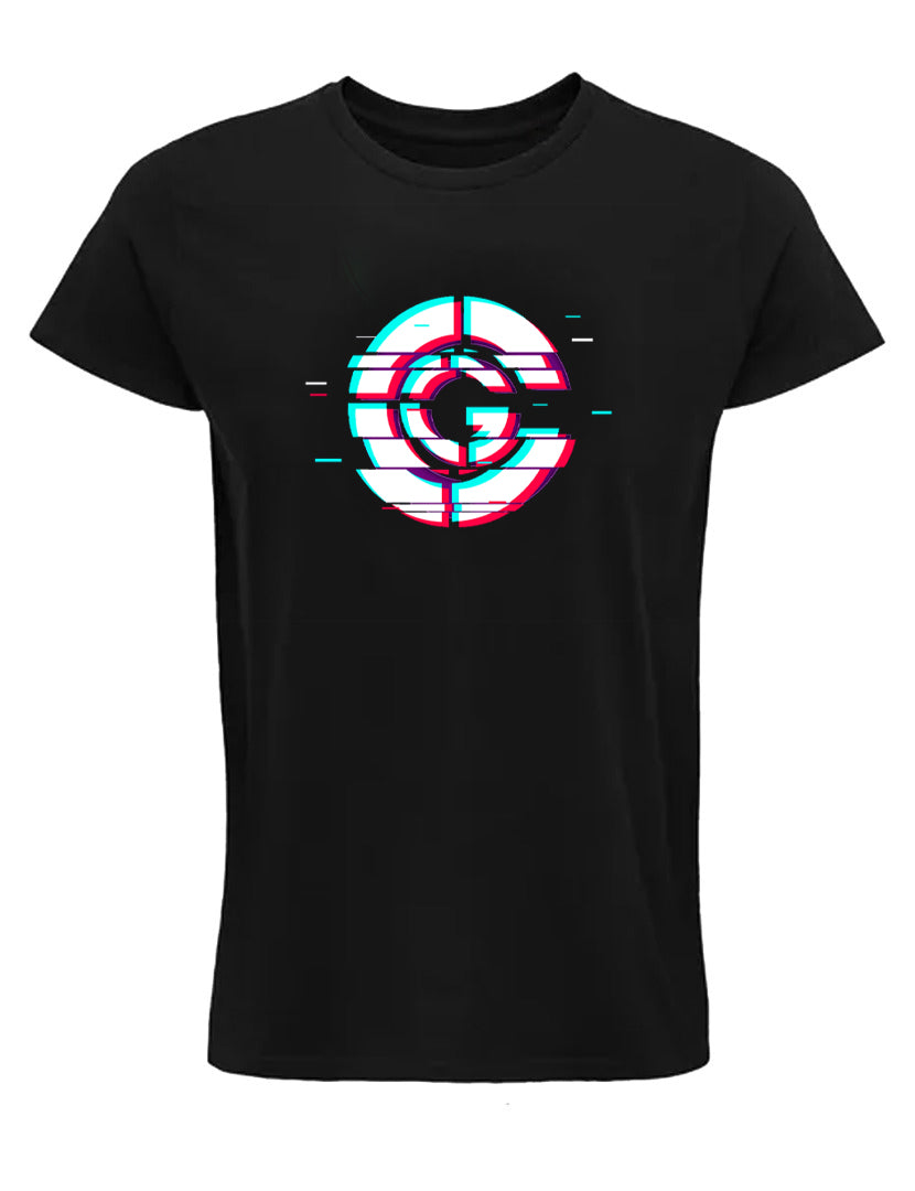 T-shirt Zwart Glitch